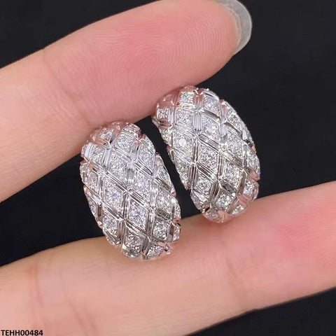 TEHH00484 GWH Lattice Half ZIRCON Hoops Pair -TEHH