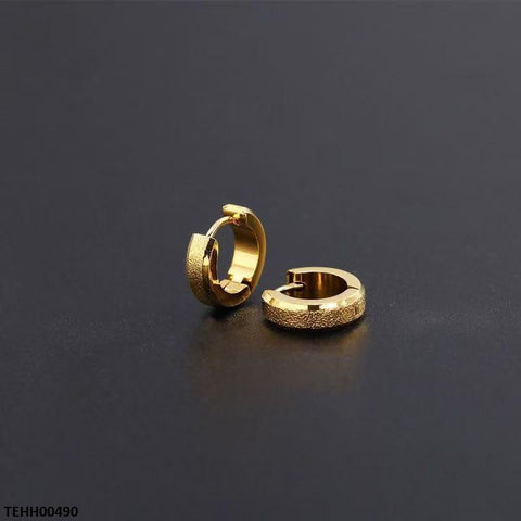TEHH00490 DGF Stainless Steel Round Shine Hoops Pair - TETH