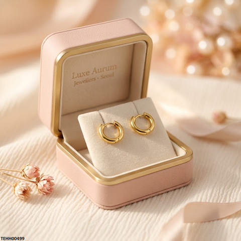 TEHH00499 XAS Round Stainless Steel Ear Hoops Pair - TEHH