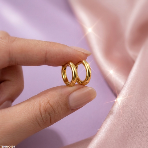 TEHH00499 XAS Round Stainless Steel Ear Hoops Pair - TEHH