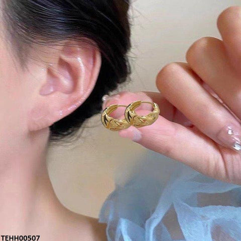 TEHH00507 LSH Round Stainless Steel Ear Hoops Pair - TEHH