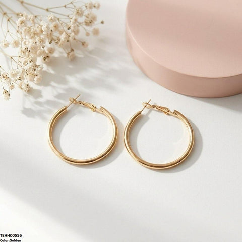 TEHH00556 ZCD Stainless Steel Round Hoops Pair - TEHH