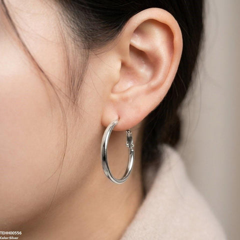 TEHH00556 ZCD Stainless Steel Round Hoops Pair - TEHH