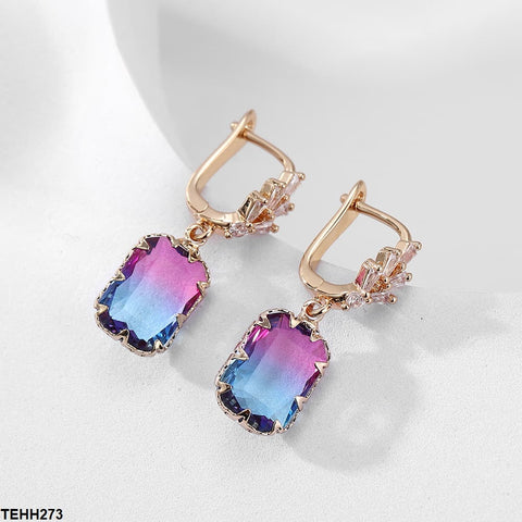 TEHH273 YLE Radiant Drop Ear Hoops Pair - TEHH