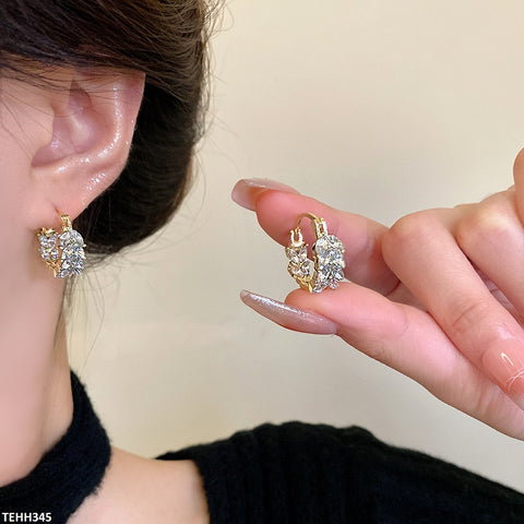 TEHH345 HJF Double Tear Ear Hoops Pair -TEHH