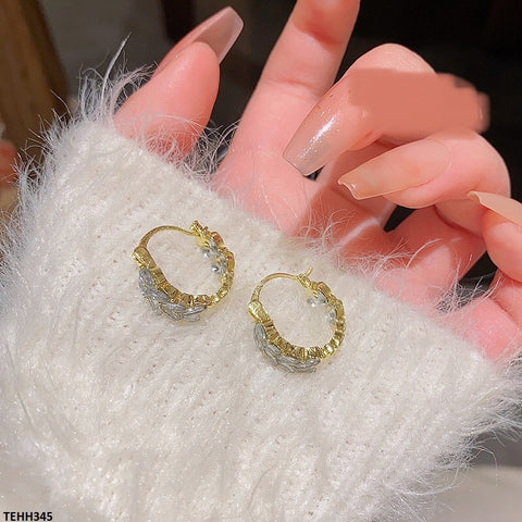 TEHH345 HJF Double Tear Ear Hoops Pair -TEHH