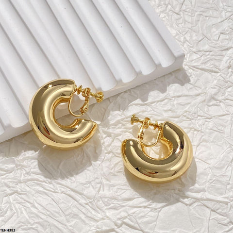 TEHH382 YYE C/Shape Ear Hoops Pair -CEHH