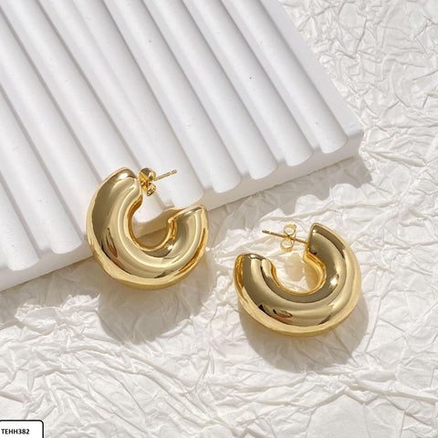TEHH382 YYE C/Shape Ear Hoops Pair -CEHH