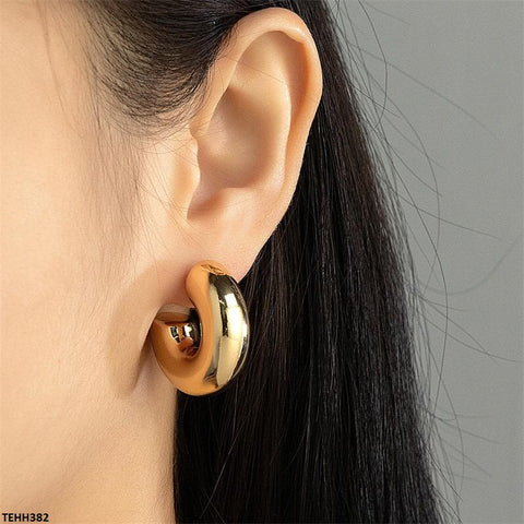 TEHH382 YYE C/Shape Ear Hoops Pair -CEHH