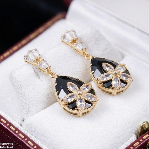 TEDH00456 QSJTear/Flower Zircon Earrings - TEDH