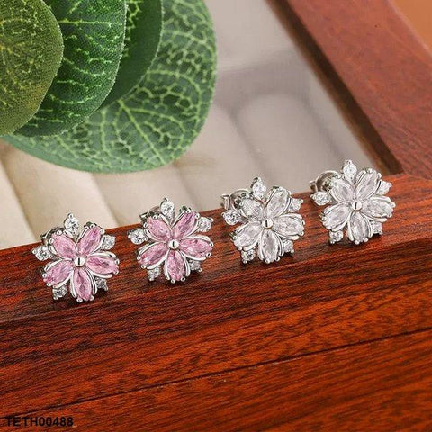 TETH00488 KYC Flower ZIRCON Tops Pair - TETH