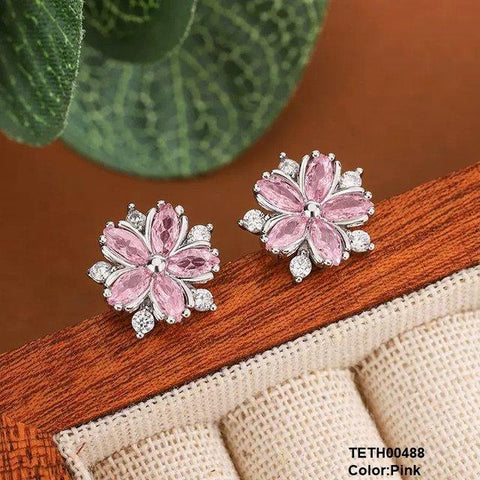 TETH00488 KYC Flower ZIRCON Tops Pair - TETH