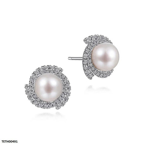TETH00491 CSH Round Pearl Tops Pair - TETH