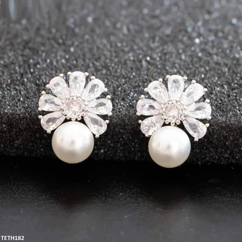 TETH182 CSH Flower Pearl Imp Tops Pair - TETH