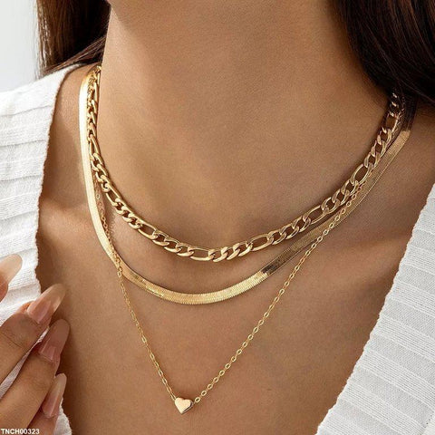 TNCH00323 YYE Heart Chain Link Necklace - TNCH
