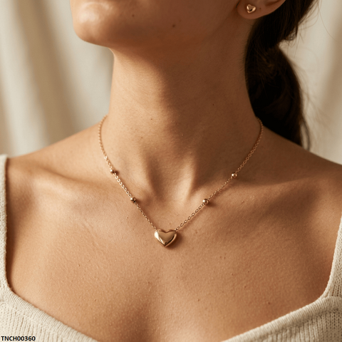 TNCH00360 MSJ Stainless Steel Heart  Necklace - TNCH