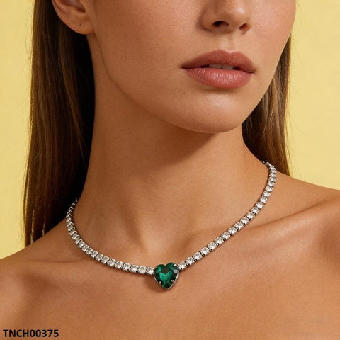 TNCH00375 LSH Green Heart Necklace - TNCH