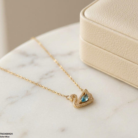TNCH00424 TNR Stainless Steel Zircon Duck Necklace  - TNCH