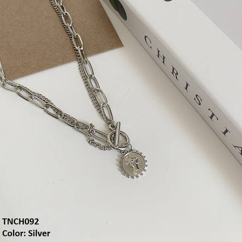 TNCH092 JUN Imp Necklace Layered Coin - TNCH