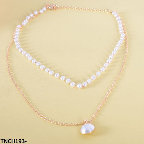 TNCH193 LQP Curb/Pearl Necklace - TNCH