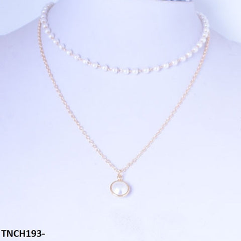 TNCH193 LQP Curb/Pearl Necklace - TNCH