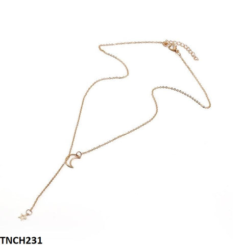 Experience out-of-this-world style with the TNCH231 SGC Star/Moon Necklace! This stunning piece of fashion jewelry from TJ Wholesale Pakistan combines fashionable design with high-quality materials, making it a must-have for any accessory collection. Elevate your look with this beautiful and unique necklace.