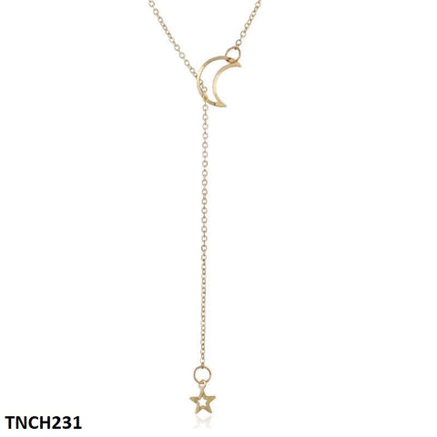 Experience out-of-this-world style with the TNCH231 SGC Star/Moon Necklace! This stunning piece of fashion jewelry from TJ Wholesale Pakistan combines fashionable design with high-quality materials, making it a must-have for any accessory collection. Elevate your look with this beautiful and unique necklace.