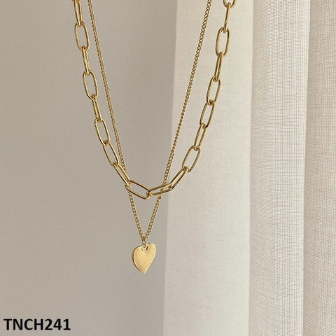 TNCH241 LSH Heart Layered Chain Necklace - TNCH