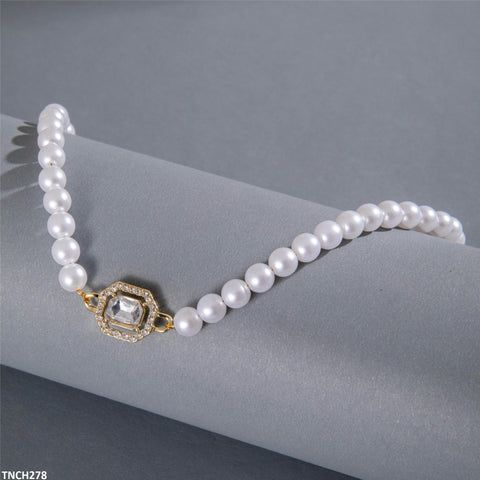 TNCH278 YYE Pearl Round Chain Necklace - TNCH