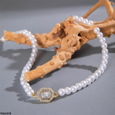 TNCH278 YYE Pearl Round Chain Necklace - TNCH