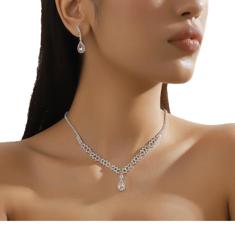 TNSH00120 YJJ Tear Drop  Necklace Set - TNSH