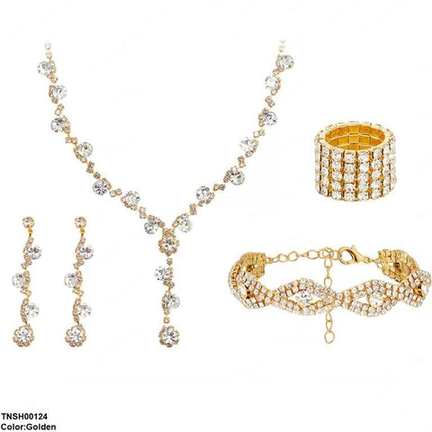 TNSH00124 YJJ Round Flower  Necklace Set - TNSH