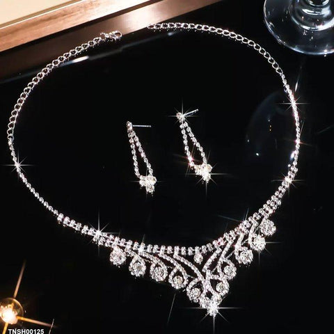 TNSH00125 YJJ Round Flower Necklace Set - TNSH