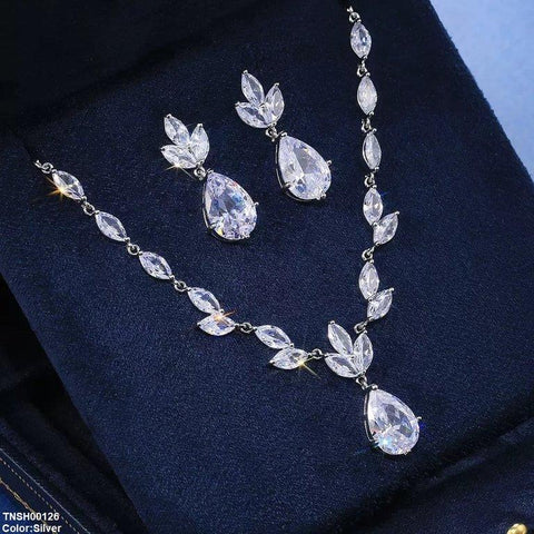 TNSH00126 CSH Marquise Tear Drop Necklace Set - TNSH