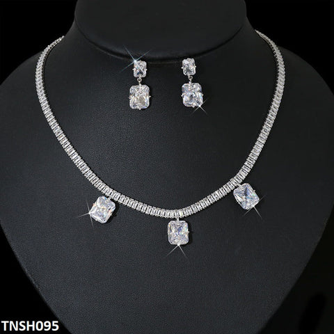 TNSH095 DNG Cushion Necklace Set - TNSH