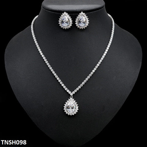 TNSH098 DNG Square Tear Necklace Set - TNSH