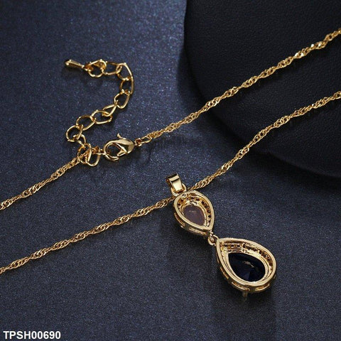 TPSH00690 BYJ Double Tear Pendant With Chain - TPSH