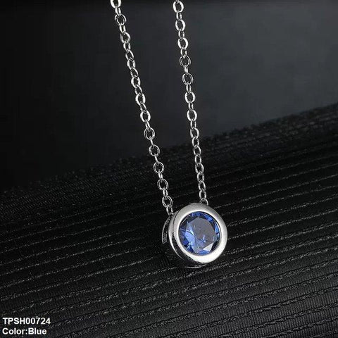 TPSH00724 WKO Round Drop Pendant With Chain - TPSH