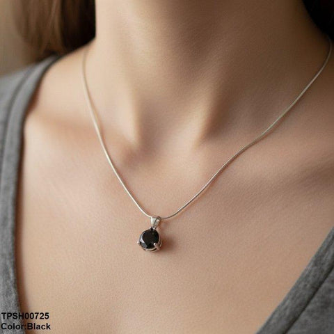 TPSH00725 WKO Round Drop Pendant With Chain - TPSH