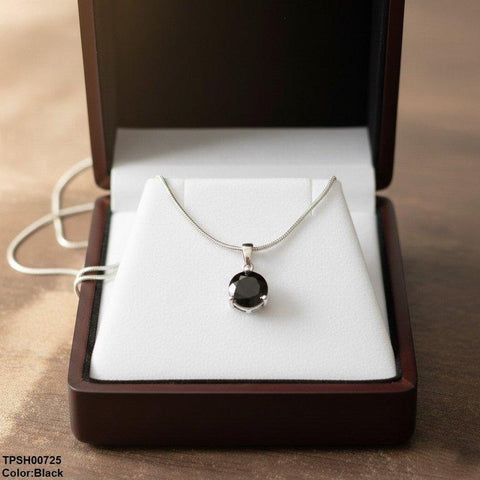 TPSH00725 WKO Round Drop Pendant With Chain - TPSH