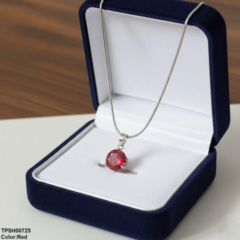 TPSH00725 WKO Round Drop Pendant With Chain - TPSH