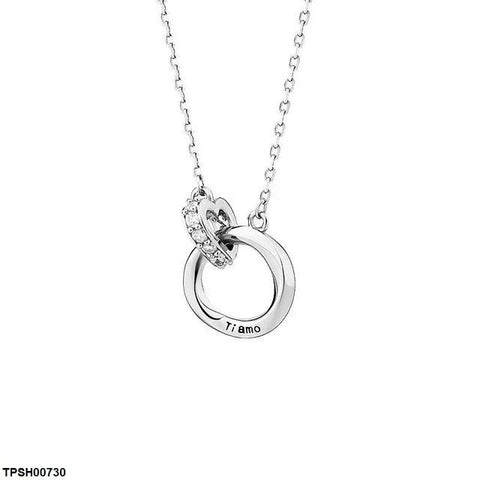 TPSH00730 JJF Round Heart Pendant With Chain - TPSH