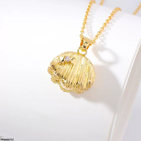 TPSH00737 WKO Shell Drop Pendant With Chain - TPSH