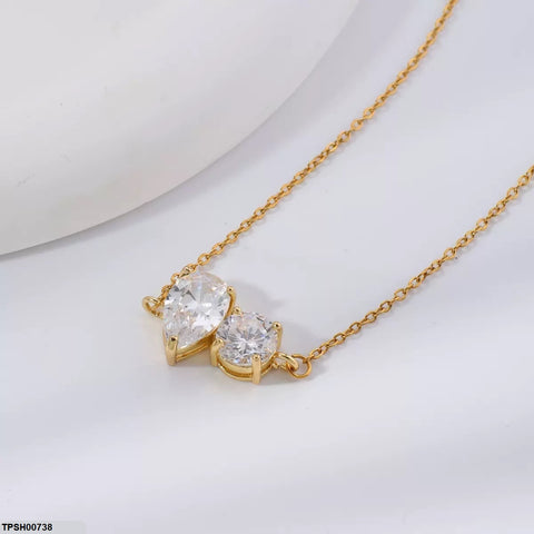 TPSH00738 WKO Round/Tear Pendant With Chain - TPSH