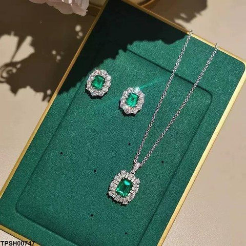 TPSH00747 CJD Rectangle/Tear Pendant Set - TPSH