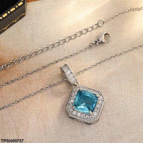 TPSH00757 KYC Square Drop  Pendant With Chain - TPSH