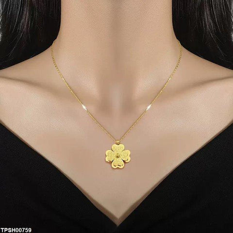 TPSH00759 DGF Stainless Steel Double Flower Pendent - TPSH