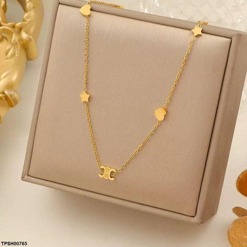 TPSH00765 DGF Stainless Steel Heart/H Pendent - TPSH