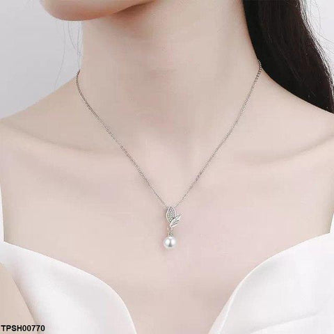 TPSH00770 BLX Leaf Pearl Drop Pendant Set - TPSH