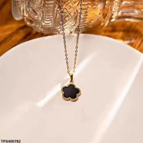 TPSH00782 YYZ Round Flower Pendant With Chain - TPSH